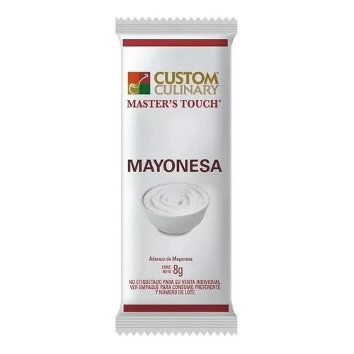 Mayonesa En Sobre 204 Pzas De 8g Custom Culinary