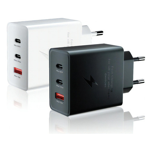 Cargador Carga Super Rápida 65w Usb C + Usb +