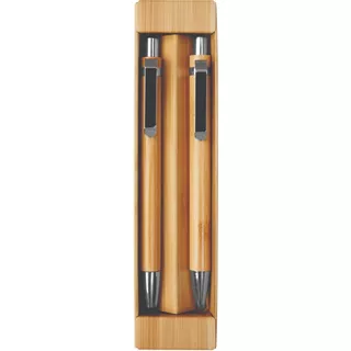 Set Bolígrafo Y Lápiz Mecánico Madera Bambu  Ideal  Laser