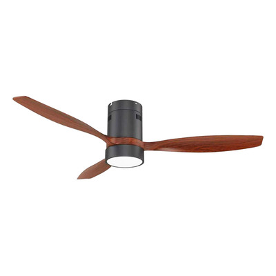 Ventilador De Techo Alisio Negro Natural Con Luz Y Control  1.32 M 50hz/ 60hz Negro Madera Oscura Madera 3