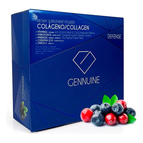Gennuine Defense Premium Colageno Regenerador 15 Sobres Sabor Arándanos