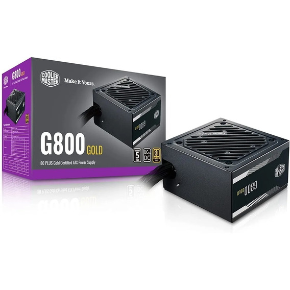 Fuente Gamer Cooler Master 800w G800 80 Plus Gold Atx Box Color Negro