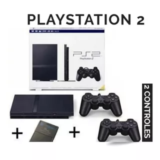 Playstation 2 Sony + 2 Controles Play 2 Completo + 3 Jogos