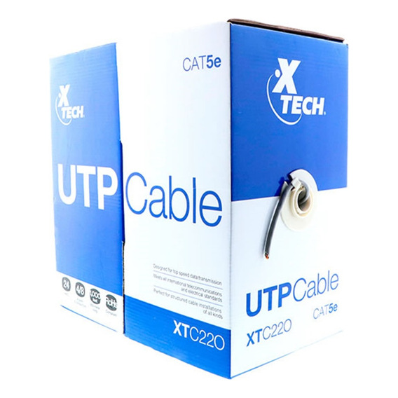 Cable Utp Cat5e Lan Caja 305m Xtech Gris Caja 305 Mts