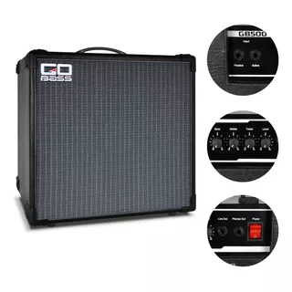 Amplificador 15 Para Baixo Borne Go Bass Gb500 Preto Bivolt 110v/220v