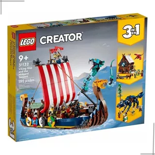 Lego Creator 31132 3 Em 1 Navio Viking Serpente De Midgard 