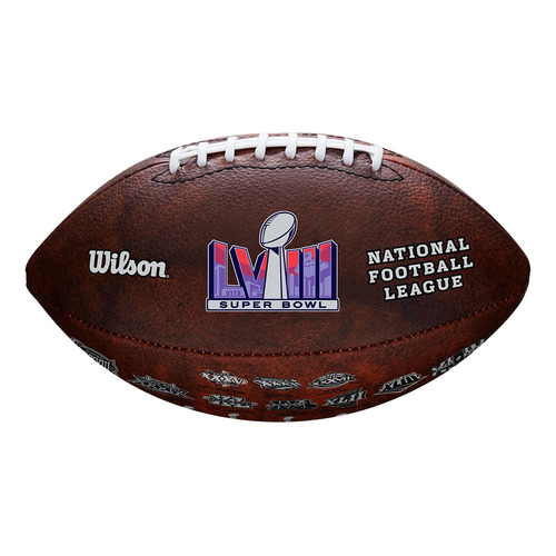 Balón Wilson Nfl Super Bowl Lviii Throwback Unisex Café Tamaño No. 9