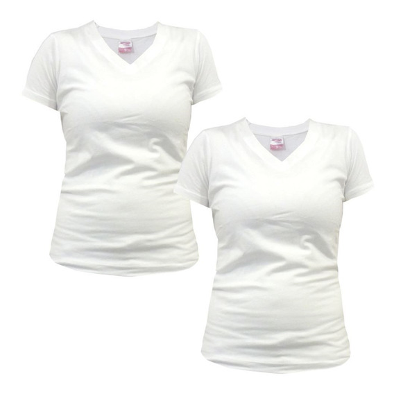 Camiseta De Dama Cuello V Entallada X3 Spandex Disershop