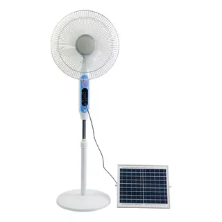 Ventilador Con Panel Solar Y Luz Recargable De 16 Pulgadas