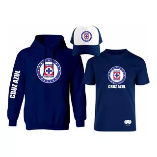 Kit Sudadera + Playera + Gorra Mod Cruz Azul Fc Liga Mx