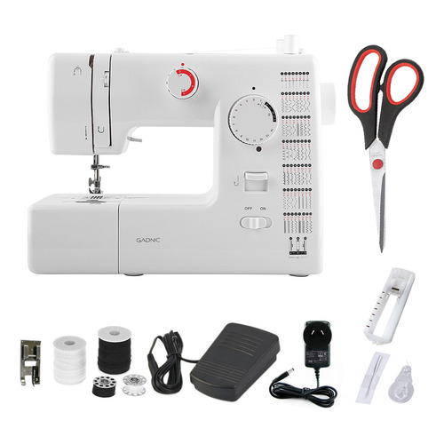 Máquina De Coser Portátil 59 Puntadas Gadnic Falso Overlock Color Blanco