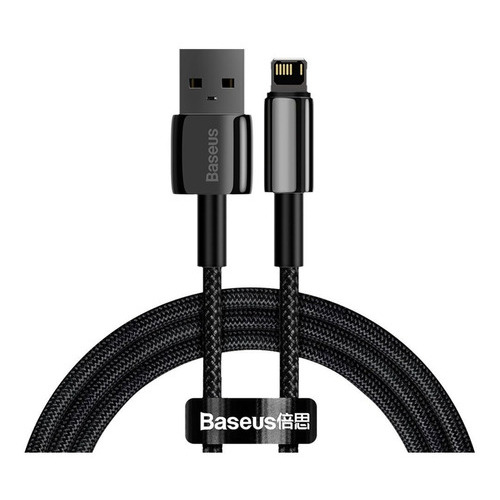 Cable Baseus USB-A / Lightning Carga Rápida 1m Tungsteno Color Negro