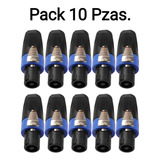 Conector Speakon Macho 4 Polos  Pack De 10 Pzas