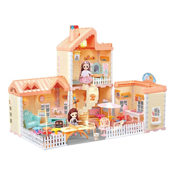 Casita De Muñeca Grande Drem House 195 Pcs + Luces - El Rey