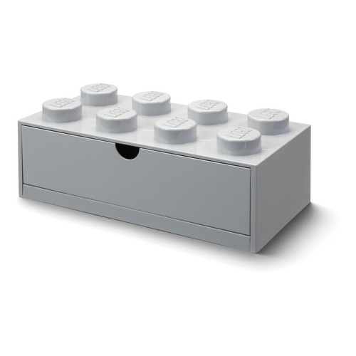 Lego Contenedor Bloque Cajon Apilable Mesa Escritorio Desk 8 Color Gris