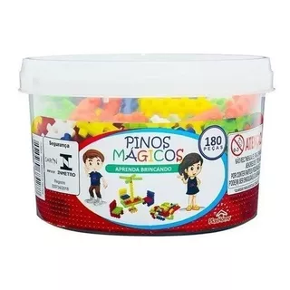 Blocos De Montar Infantil Pinos Magicos 180 Pçs