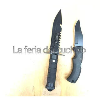 Cuchillo Bayoneta  Militar + Navaja Táctica Black De Regalo