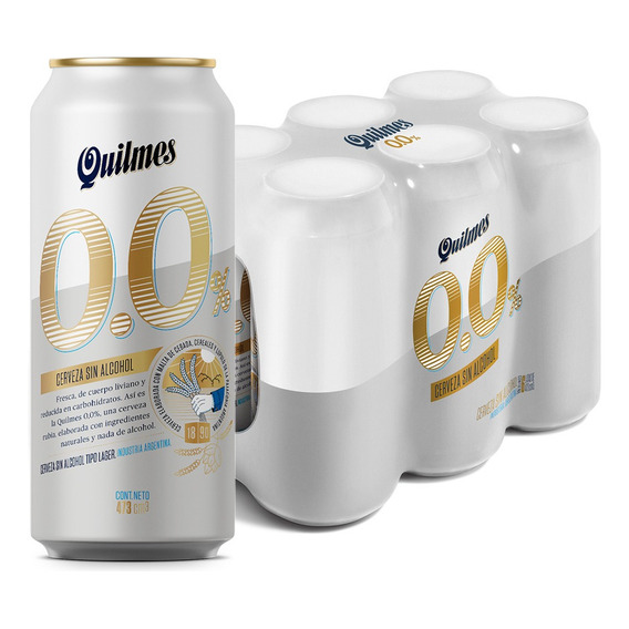 Cerveza Quilmes Rubia 0.0%  Sin Alcohol 473ml X 6 Uni
