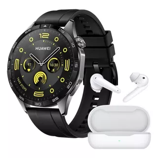 Smartwatch Huawei Gt 4 46mm Negro + Freebuds Se De Diseño De La Correa Milanese