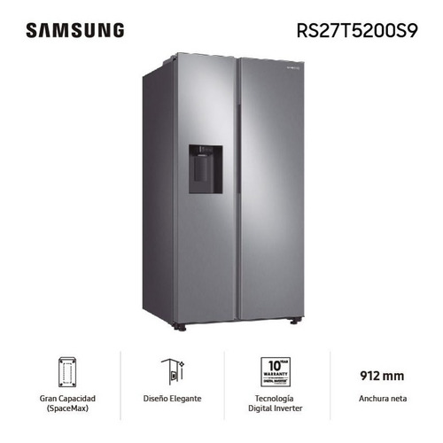 Heladera Side By Side Samsung Inverter Space Max 716l Color Refined inox