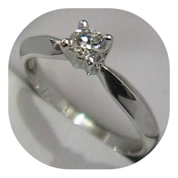 Anillo  Compromiso Diamante Natural .15ct Oro 18kt 001