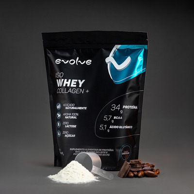 Kit 2 Un Iso Whey Protein Collagen (sem Lactose) 840g Evolve