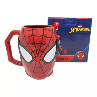 Caneca Homem Aranha Tridimensional Porcelana Oficial Marvel