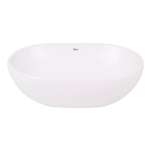 Pileta Apoyo Roca Lea Lavatorio Oval Sobre Mesada 45x29.5x13 Acabado Brillante Color Blanco