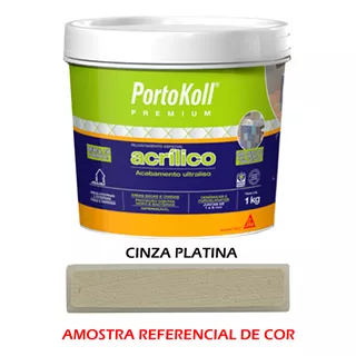 Rejunte Acrílico Cinza Platina Balde 1kg - Parex Portokoll