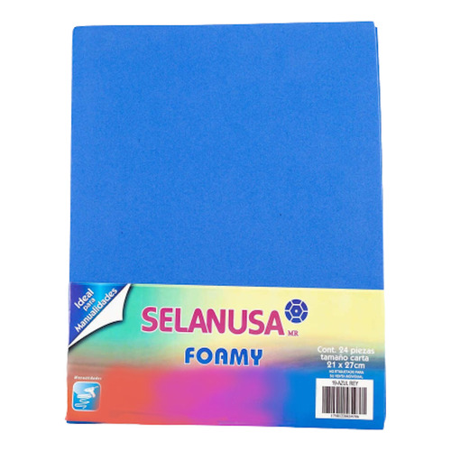 Foamy Tamaño Carta Liso 24 Pzas Manualidad Selanusa Color Azul Rey