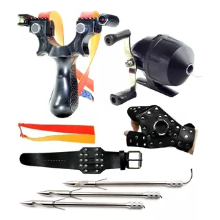 Atiradeira Estilingue Kit Pesca 7 Completo 