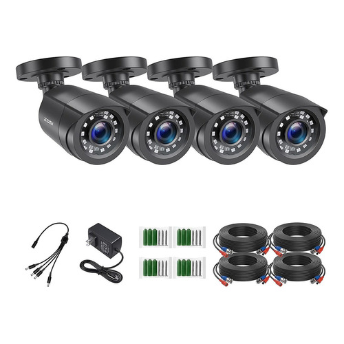 Cámara De Seguridad Zosi 20 Mp Hd 1080p 1920tvl Bullet Para Color 4cameras