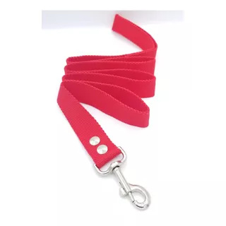 Correa Para Perros Color Rojo Reforzad Largo 125cm Ancho 3cm