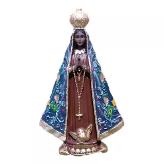 Nossa Senhora Aparecida Em20cm Modelo Italiano Po De Marmore