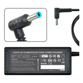 Fonte Carregador Do Notebook Hp Pavilion 14-n010br Plug Azul