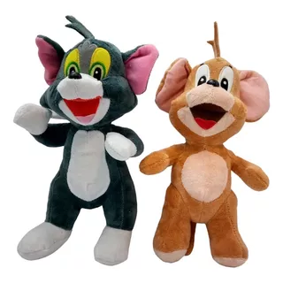 Tom Y Jerry Peluches Precio Por Los 2 Tela Lavable 28cm Mirá