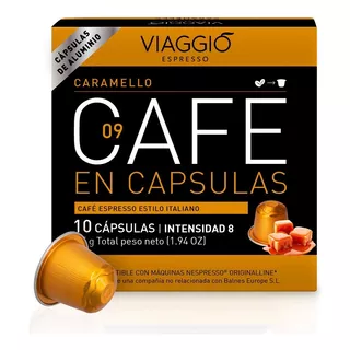 Caja X10 Capsulas Cafe Viaggio Caramello Para Nespresso - Aluminio