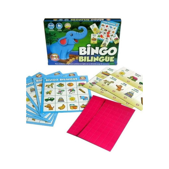 Juego Lotería Bingo Bilingüe Español Ingles Aprender Idiomas