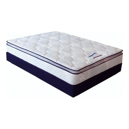 Colchón Individual de individual CL Muebles Loren blanco y azul - 100cm x 190cm x 25cm con pillow