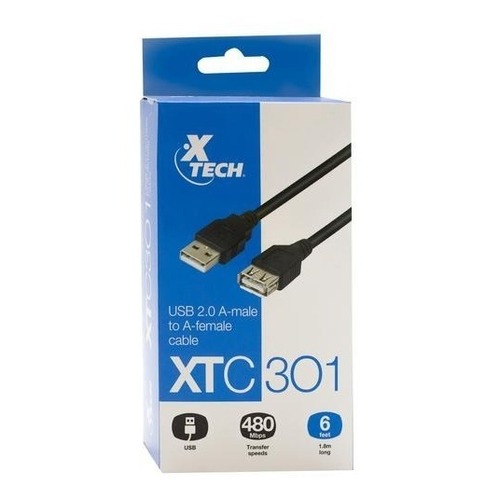 Cable Extensor Usb 2.0 2 Mts Xtech Xtc 301 -zonagamerchile