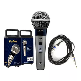 Microfone Cardioide Dylan Dls-8 Profissional Estojo Chave On Cor Prata