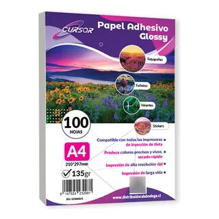 Papel Adhesivo Glossy A4 135g 500 Hjs Antioxido Envio Inc 