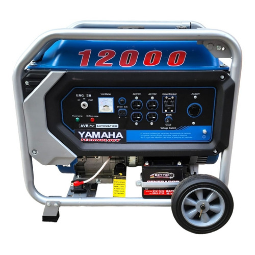 Generador portátil Yamaha Technology 12000W bifásico con tecnología AVR 120V/240V