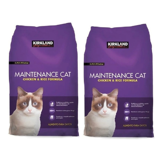 2 Alimento Gato Pollo Arroz Croquetas Kirkland  22.6 Kg Tota