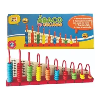 Abaco Horizontal Brinquedo Educativo 10 Colunas Matemática