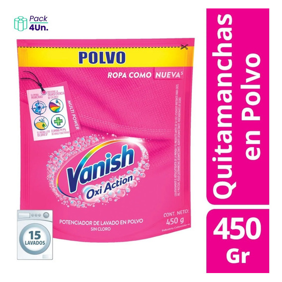 Pack X 4 Potenciador De Lavado En Polvo Vanish 450g