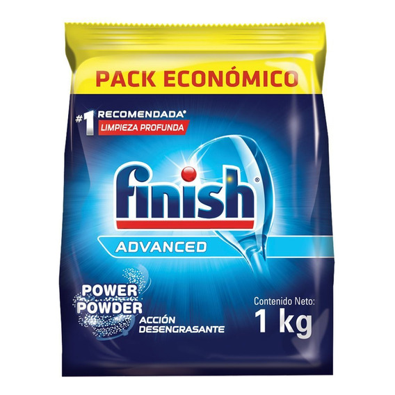 Detergente Finish Automático Advanced polvo limón repuesto 1 kg