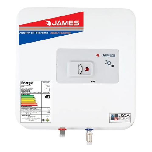 Termotanque eléctrico James Prisma Acero 30 Litros blanco 230V