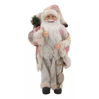 Papai Noel Casaco Longo Natal Grande Alta Qualidade 47cm Cor Colorido Papai Noel Casaco Longo Placa 45cm