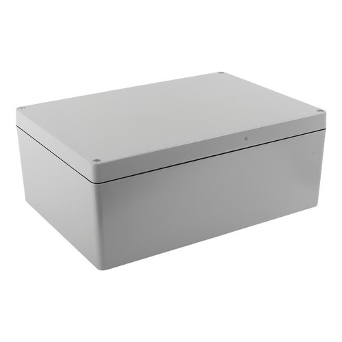 Gabinete De Aluminio 39 X 28 X 15.8 Cm Tornillos Con Bisagra Color Gris